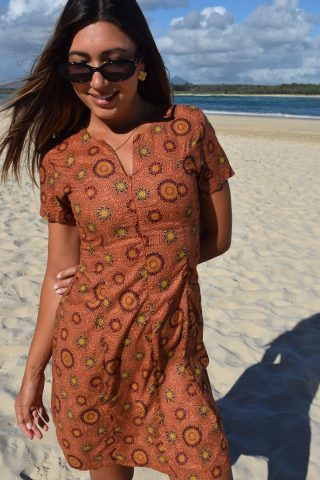 Caming Ground – Zip Front Dress – Terracotta