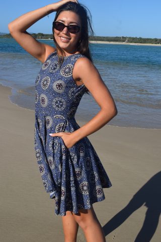 Wildflowers After Rain – Vintage Inspired Dress – Blue