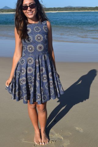 Wildflowers After Rain – Vintage Inspired Dress – Blue